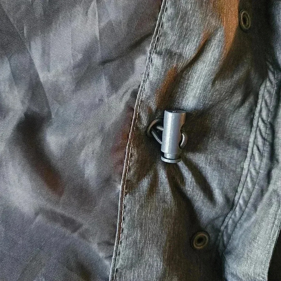 Gap Dark Gray Elastic Waist Puffer Coat Women (L) - Picture 3 of 5